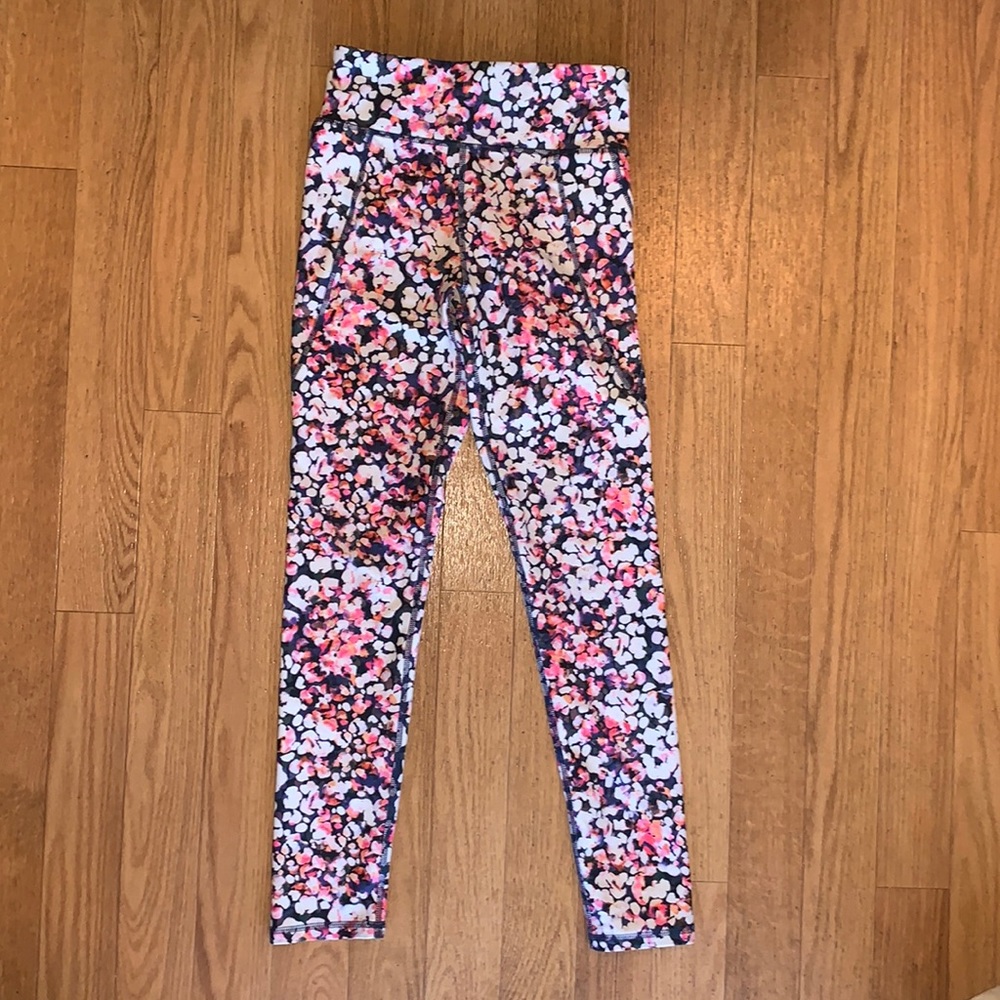 OLD NAVY Girls Floral Leggings Active Powersoft High-Rise Sz L 10-12